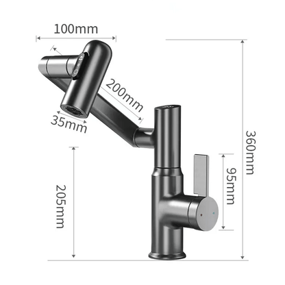 LED Kitchen Faucet 360 Swivel Tap Temperature Display Sink Mixer