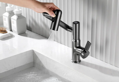 LED Kitchen Faucet 360 Swivel Tap Temperature Display Sink Mixer