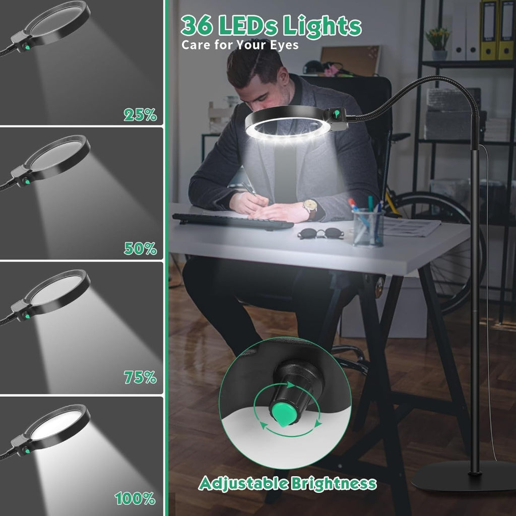 LED Magnifying Desk Lamp 10X 30X Reading Light