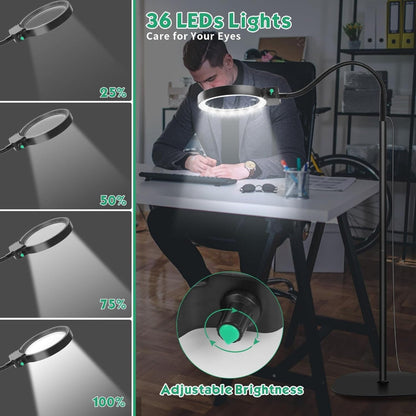 LED Magnifying Desk Lamp 10X 30X Reading Light