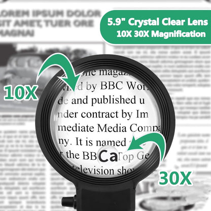LED Magnifying Desk Lamp 10X 30X Reading Light