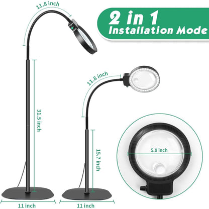 LED Magnifying Desk Lamp 10X 30X Reading Light