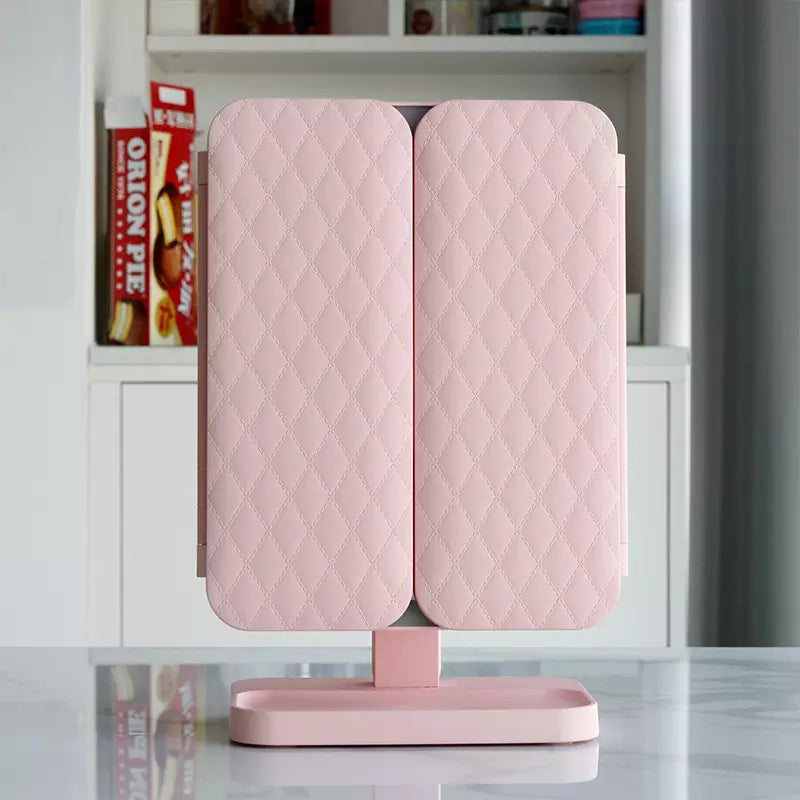LED Makeup Mirror Adjustable Magnification Vanity Mirror Storage Design