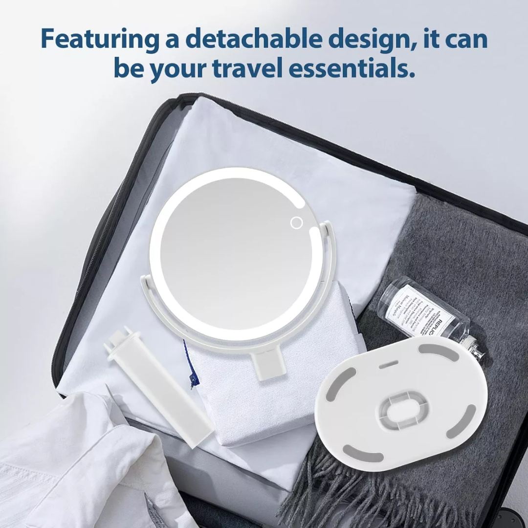 LED Makeup Mirror with 20X Magnification and Adjustable Brightness