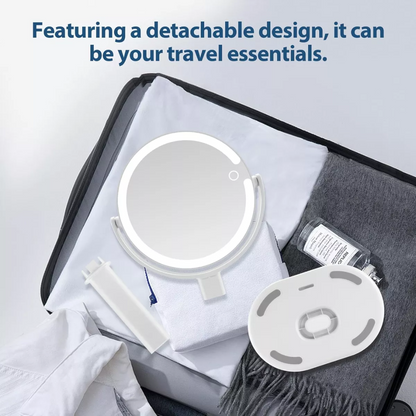LED Makeup Mirror with 20X Magnification and Adjustable Brightness