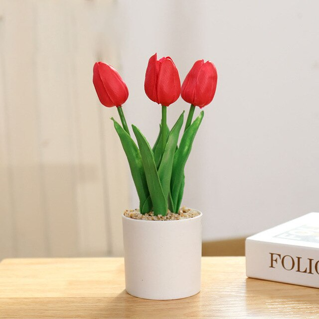 LED Tulip Flower Lamp Warm Light Decorative Table Lamp