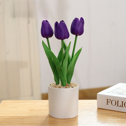 LED Tulip Flower Lamp Warm Light Decorative Table Lamp