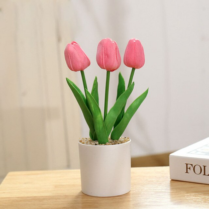 LED Tulip Flower Lamp Warm Light Decorative Table Lamp