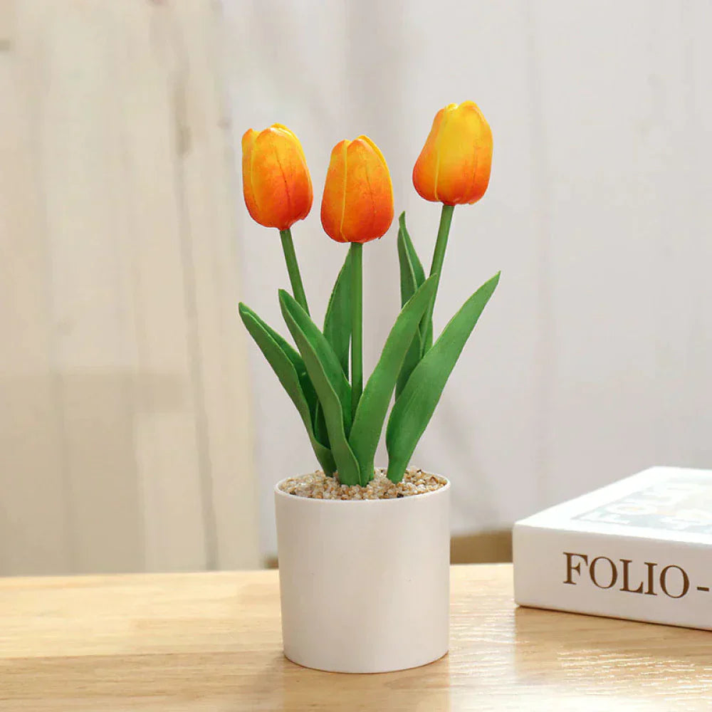 LED Tulip Flower Lamp Warm Light Decorative Table Lamp