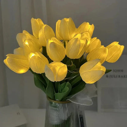 LED Tulip Flower Night Lamp Decorative Portable Table Light