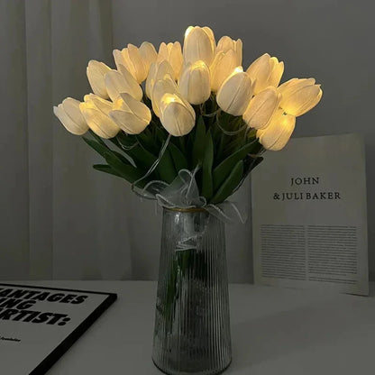 LED Tulip Flower Night Lamp Decorative Portable Table Light