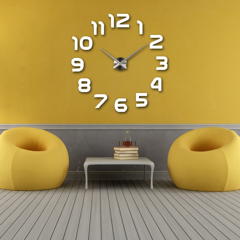 Large Acrylic 3D Wall Clock Modern Decorative Timepiece