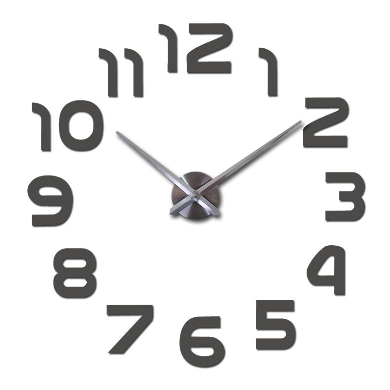 Large Acrylic 3D Wall Clock Modern Decorative Timepiece