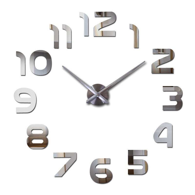 Large Acrylic 3D Wall Clock Modern Decorative Timepiece