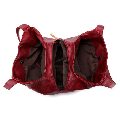 Large Capacity Leather Shoulder Bag for Everyday Essentials