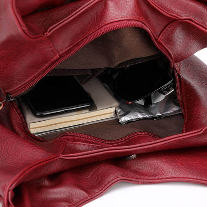Large Capacity Leather Shoulder Bag for Everyday Essentials