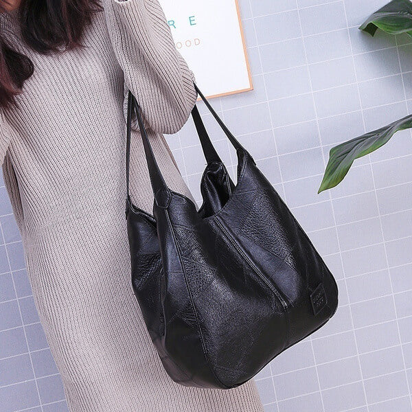 Large Capacity Leather Shoulder Bag for Everyday Essentials