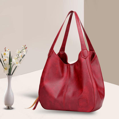 Large Capacity Leather Shoulder Bag for Everyday Essentials