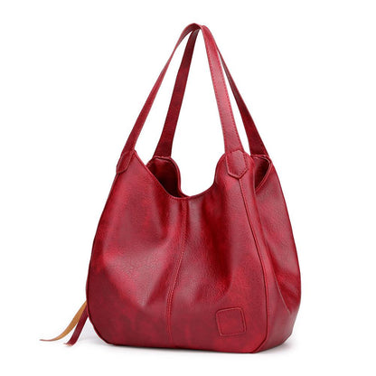 Large Capacity Leather Shoulder Bag for Everyday Essentials