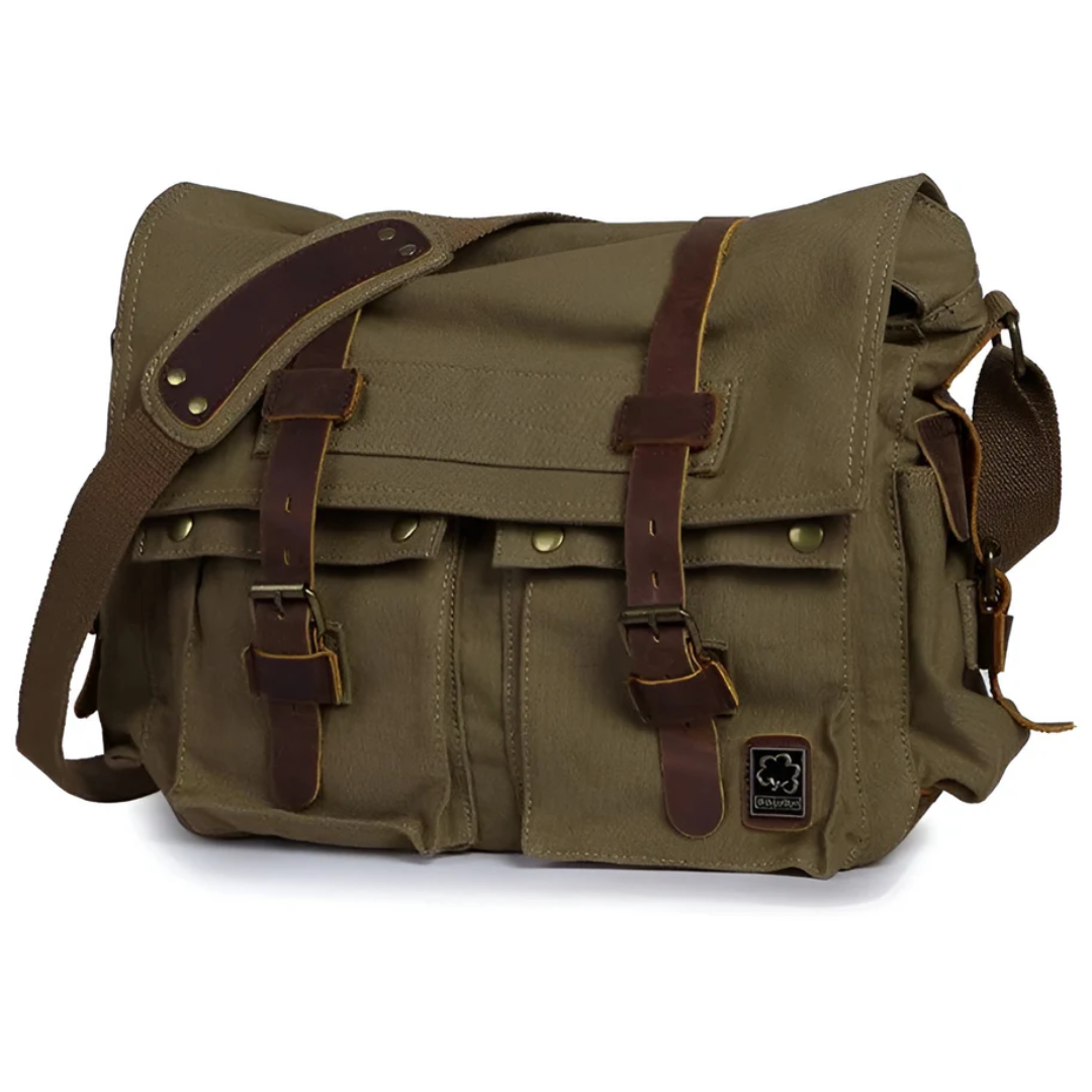 Large Capacity Mens Canvas Crossbody Bag Durable Shoulder Messenger Bag For Travel And Daily Use