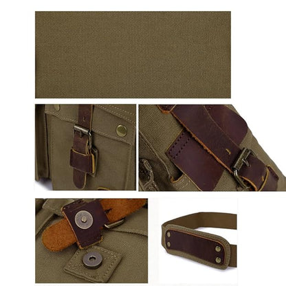 Large Capacity Mens Canvas Crossbody Bag Durable Shoulder Messenger Bag For Travel And Daily Use