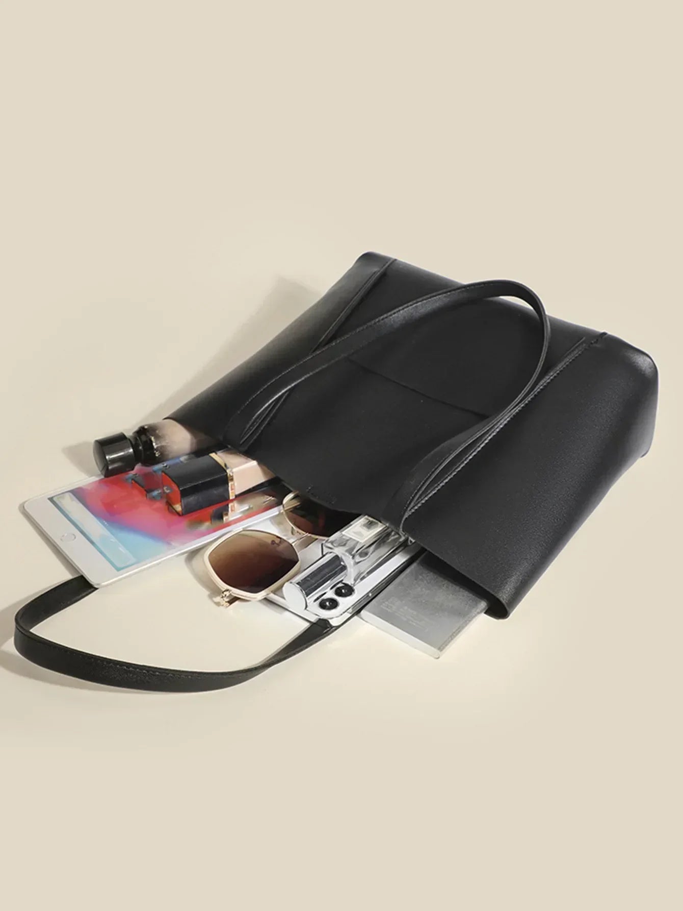 Large Capacity Vegan Leather Shoulder Tote Bag