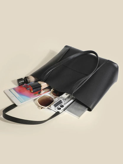 Large Capacity Vegan Leather Shoulder Tote Bag