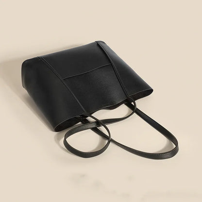 Large Capacity Vegan Leather Shoulder Tote Bag