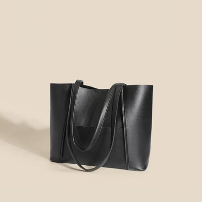 Large Capacity Vegan Leather Shoulder Tote Bag