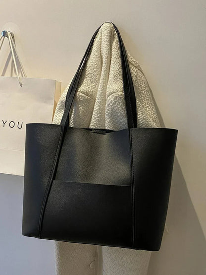Large Capacity Vegan Leather Shoulder Tote Bag