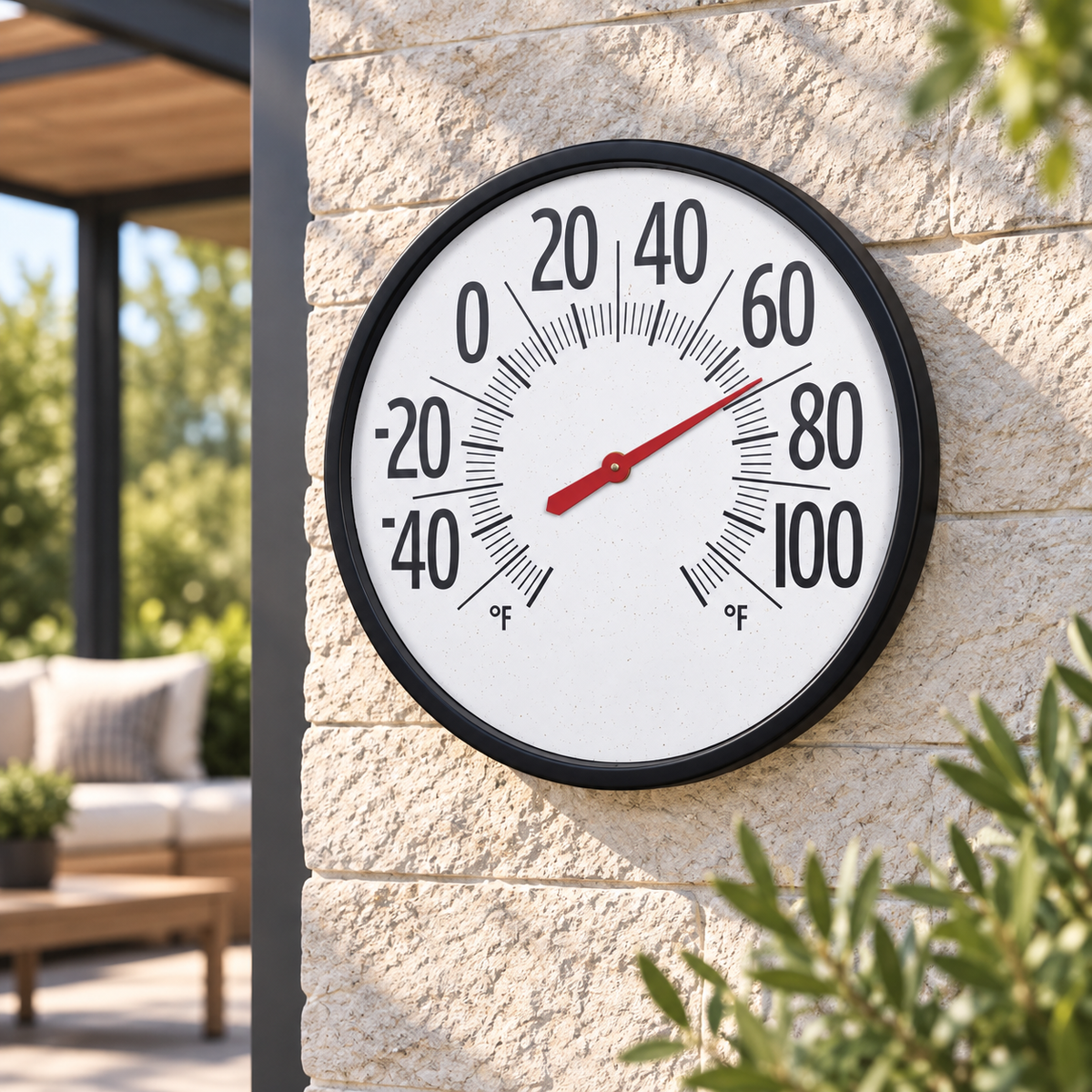 Large Dial Weatherproof Outdoor Thermometer for Wall Mounting