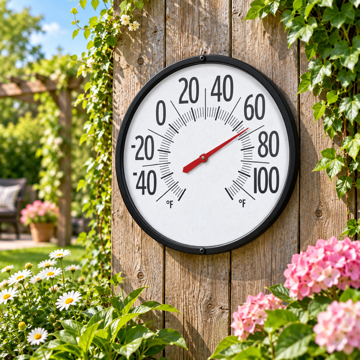 Large Dial Weatherproof Outdoor Thermometer for Wall Mounting