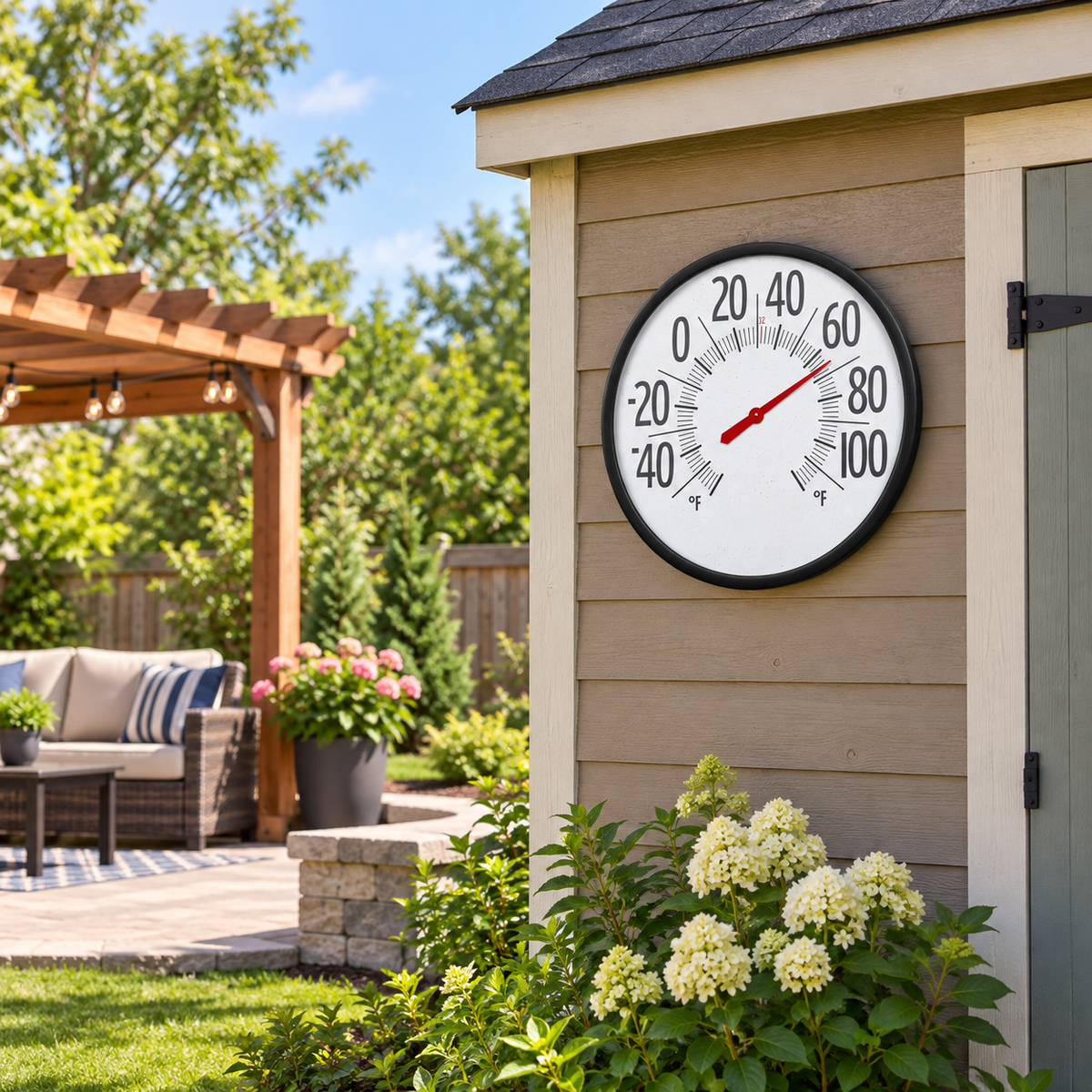 Large Dial Weatherproof Outdoor Thermometer for Wall Mounting