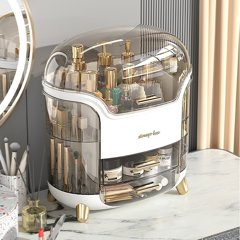 Large Makeup Organizer Storage Case with Dustproof Drawers