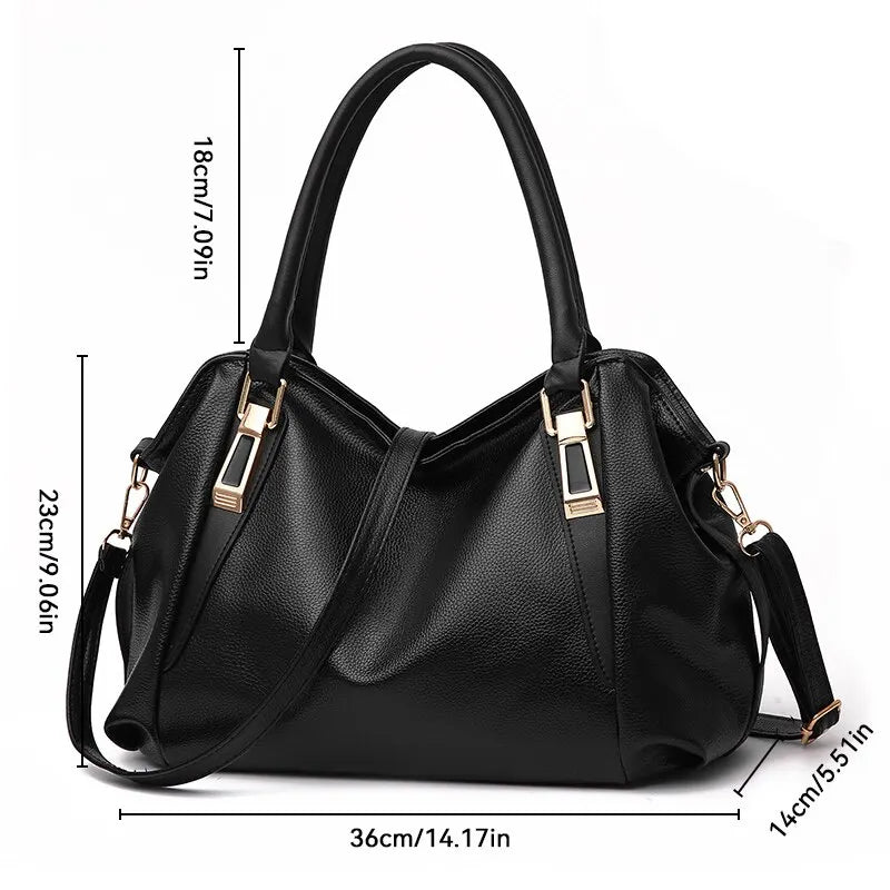 Large PU Leather Shoulder Bag Womens Everyday Handbag