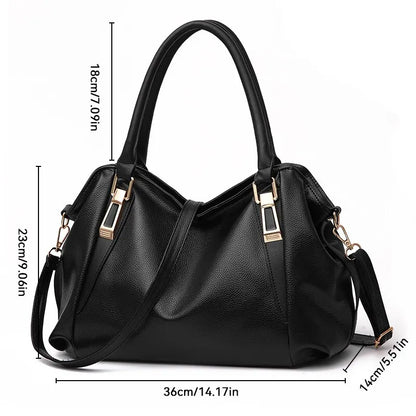 Large PU Leather Shoulder Bag Womens Everyday Handbag