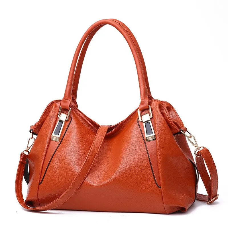 Large PU Leather Shoulder Bag Womens Everyday Handbag