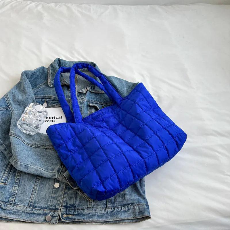 Large Quilted Shoulder Tote Bag Lightweight Winter Handbag