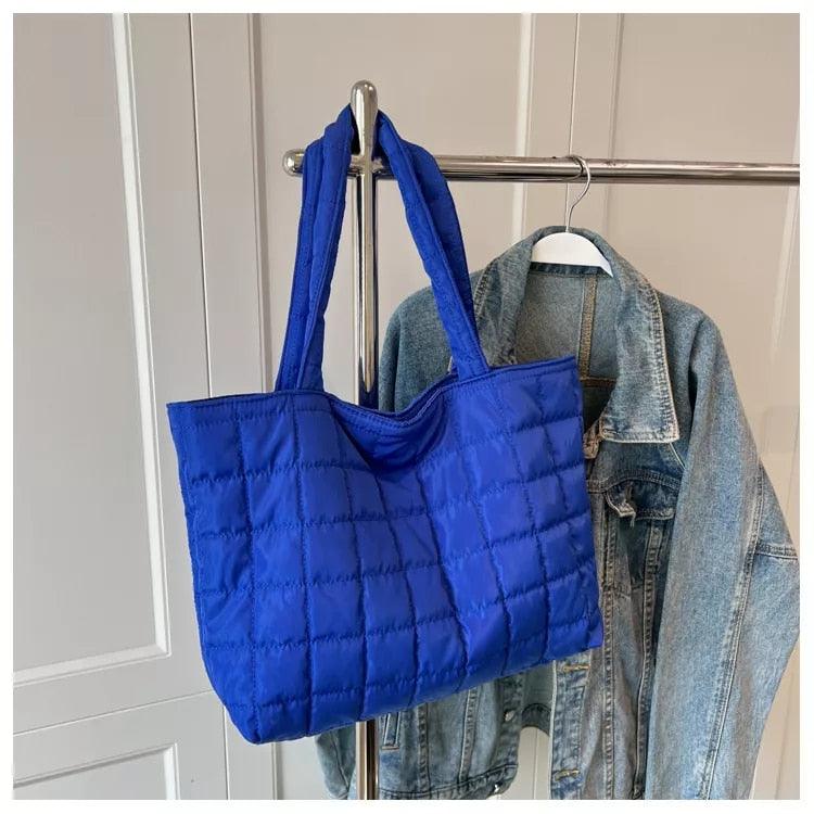 Large Quilted Shoulder Tote Bag Lightweight Winter Handbag