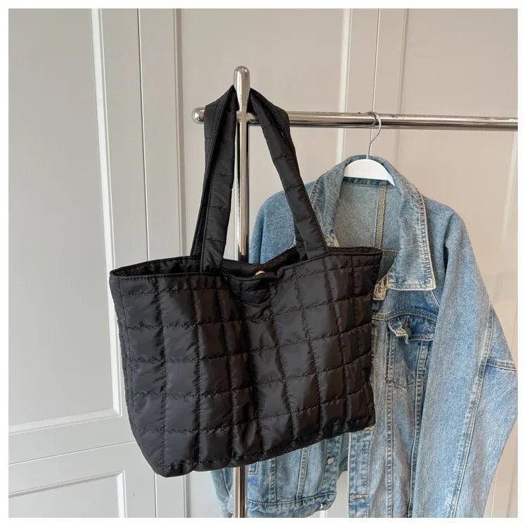 Large Quilted Shoulder Tote Bag Lightweight Winter Handbag