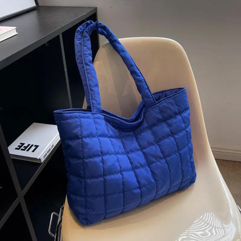 Large Quilted Shoulder Tote Bag Lightweight Winter Handbag