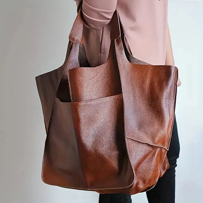 Large Soft Leather Tote Bag Everyday Shoulder Handbag