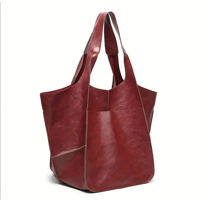 Large Soft Leather Tote Bag Everyday Shoulder Handbag