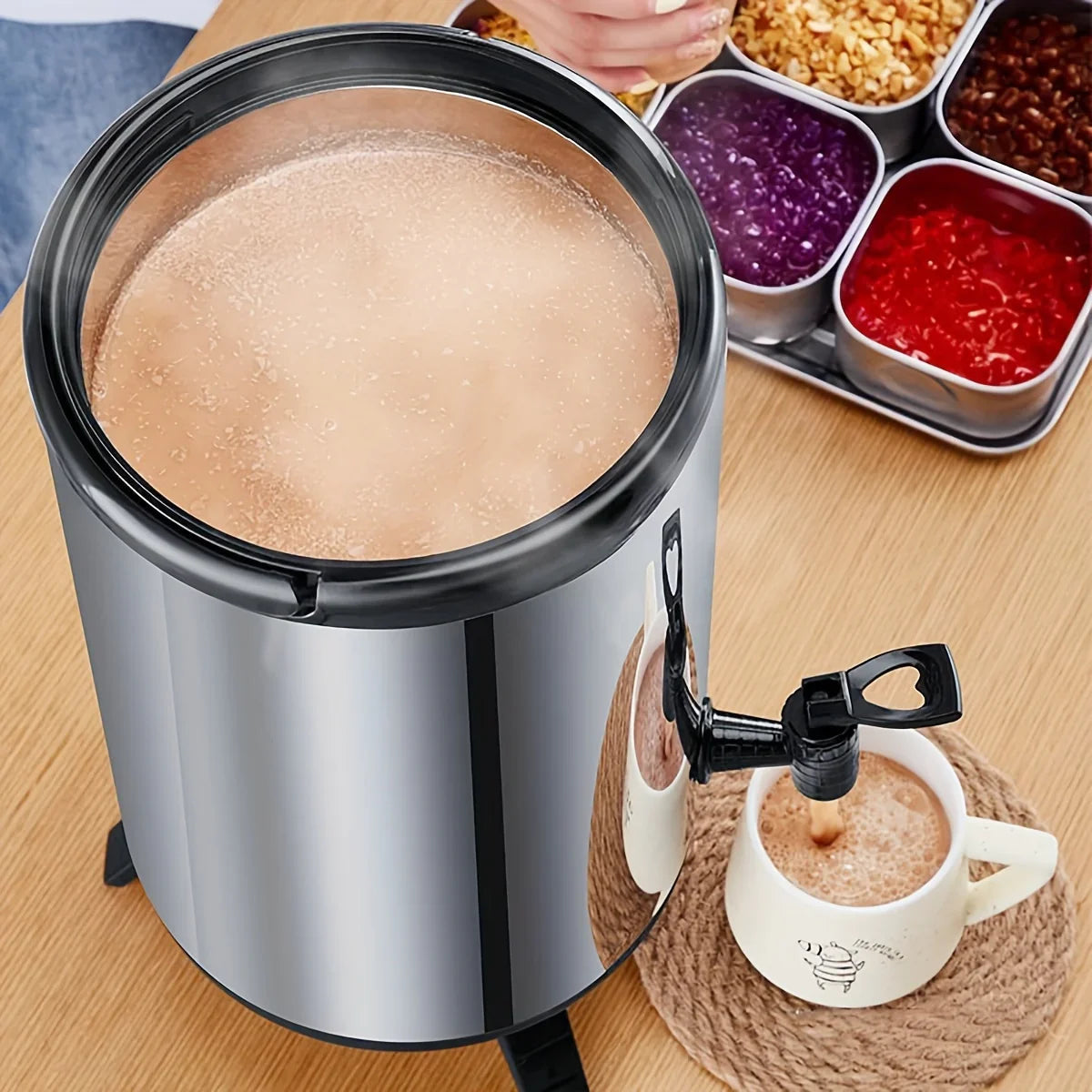 Large Stainless Steel Drink Dispenser - Insulated Beverage Server