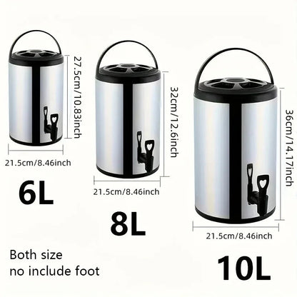 Large Stainless Steel Drink Dispenser - Insulated Beverage Server