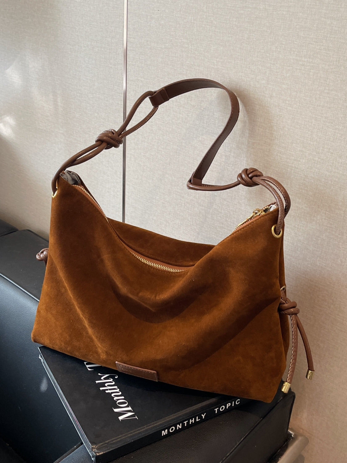 Large Suede Shoulder Tote Bag Womens Everyday Handbag