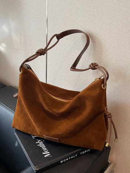 Large Suede Shoulder Tote Bag Womens Everyday Handbag