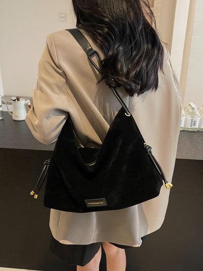 Large Suede Shoulder Tote Bag Womens Everyday Handbag