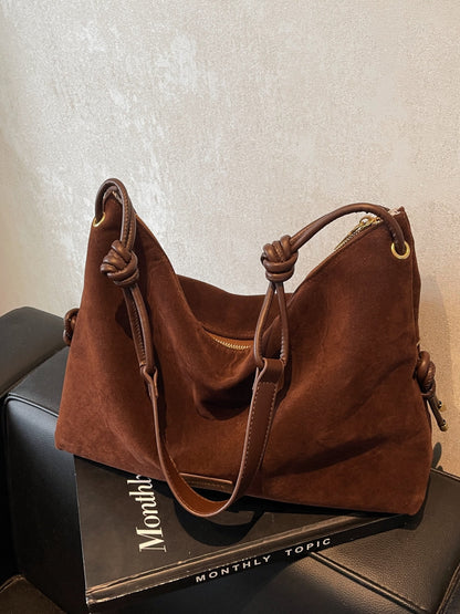 Large Suede Shoulder Tote Bag Womens Everyday Handbag
