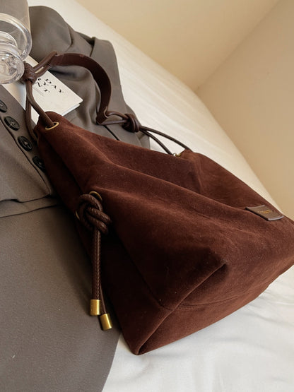 Large Suede Shoulder Tote Bag Womens Everyday Handbag